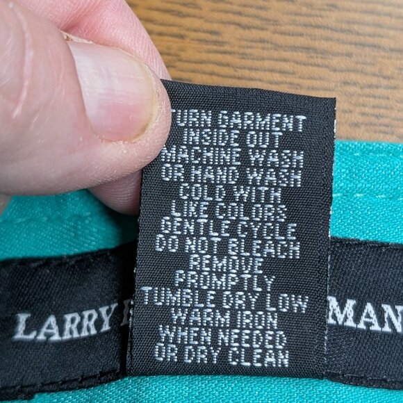 Larry Levine Cropped Pants with Button Accents Teal Size 18W NWT - Picture 12 of 14